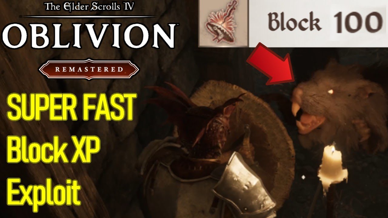 CRAZY FAST Block XP farming exploit, best Oblivion Remastered Block Leveling trick in Elder Scrolls
