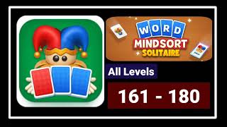 Word MindSort Solitaire All Levels 161 - 180 Solution Walkthrough