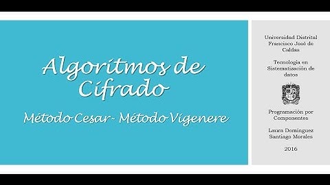 Algoritmos de cifrado - Método Cesar y Vigenere
