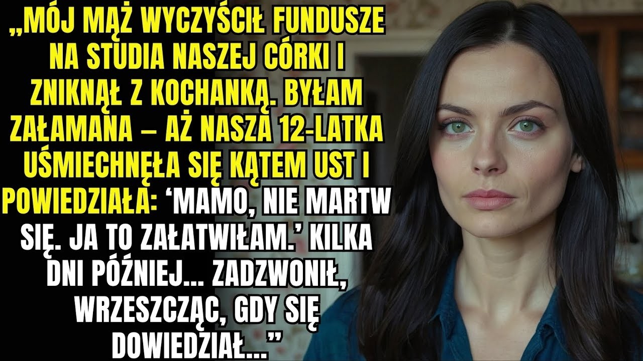 Mój mąż ukradł fundusz studiów naszej córki dla swojej kochanki — ale moja 12 latka go przechytrzyła