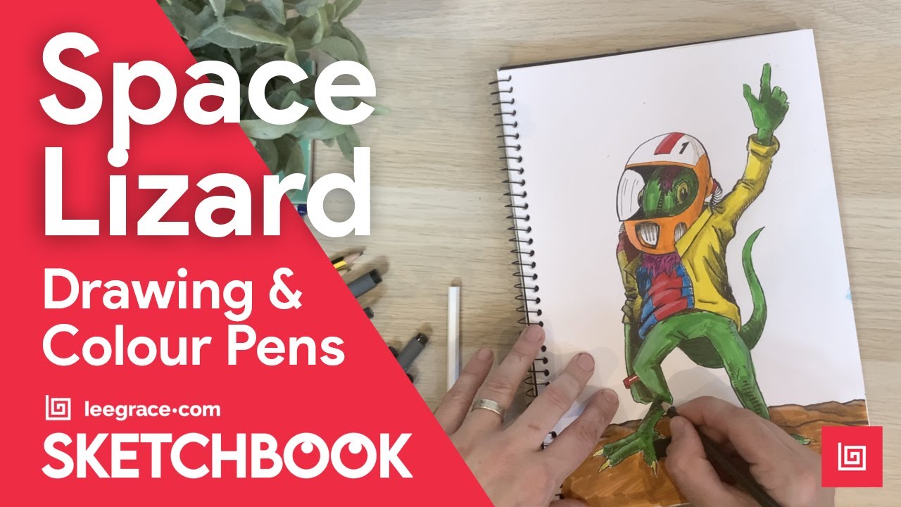 How I use my Sketchbook  - Drawing a Funky Space Lizard!