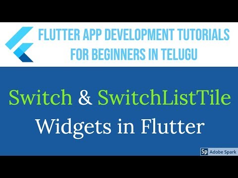 #38 Switch and SwitchListTile Widgets in Flutter | Flutter Tutorials for beginners in Telugu