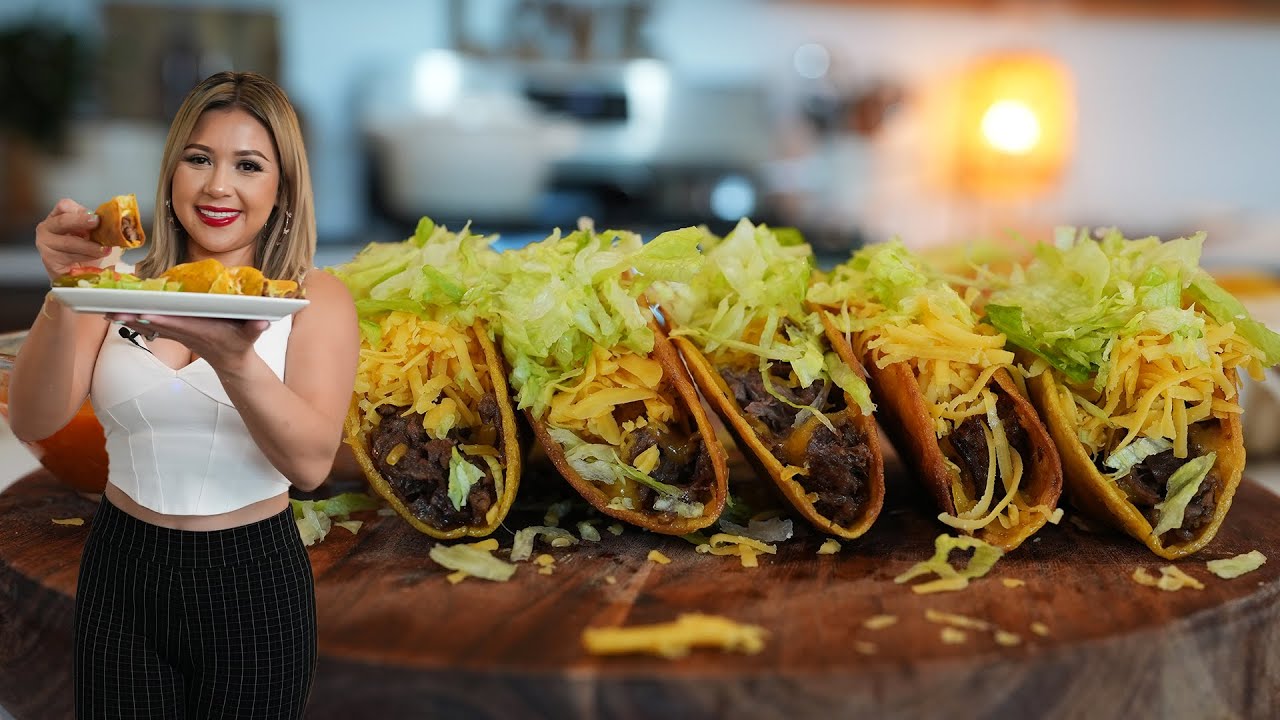 The Most AMAZING and EASY Mexican Restaurant Style TACOS DORADOS Shredded Beef Golden Tacos