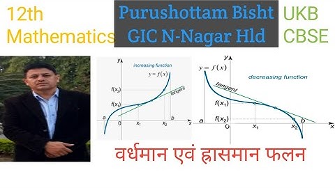 Increasing  and decreasing Functions|वर्धमान एवं ह्रासमान फलन|class12| Mathematics