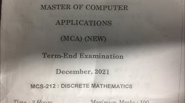 MCS212 / MCS-212 / DISCRETE MATHEMATICS / MCA NEW / previous paper of mca new IGNOU