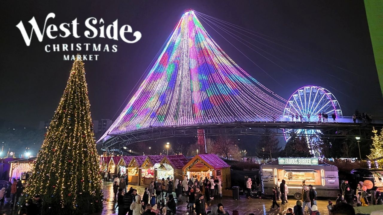 (4K) West Side Christmas Market 2025 - Drumul Taberei Bucuresti - Deschidere (artificii)