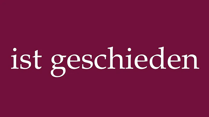 How to Pronounce ''ist geschieden'' (is divorced) Correctly in German