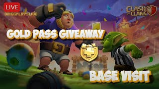 COC Live | COC Base Visit | CWL Coming | Gold Pass Giveaway | Clash of Clans India | DriggPlaysLive