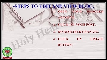 ,How to create Blog, View and edit blog Class 6 Computer Holy heart