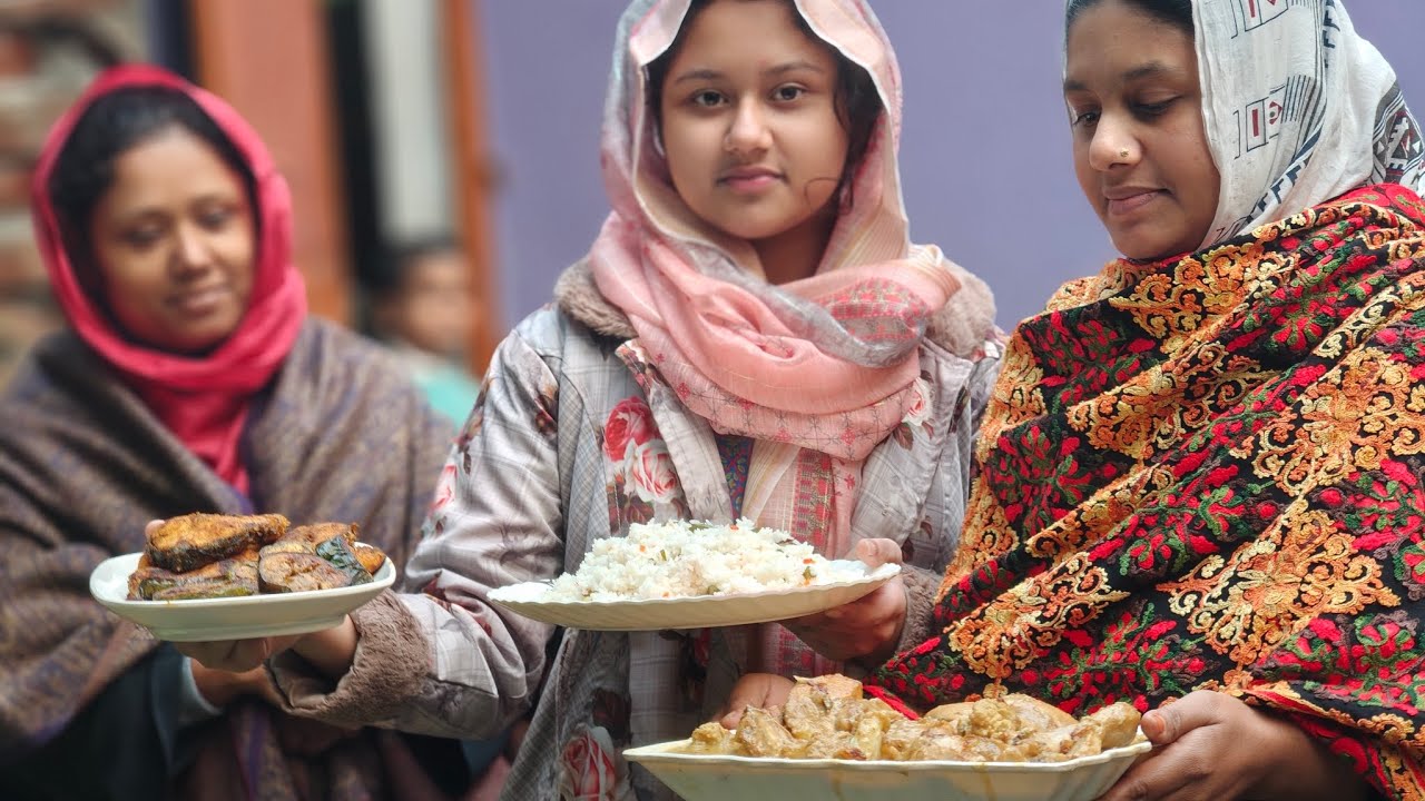 দুর্দান্ত স্বাদের চিকেন রোস্ট ও ফ্রাইড রাইস রান্না করলাম সাথে গরুর মাংস ছিল