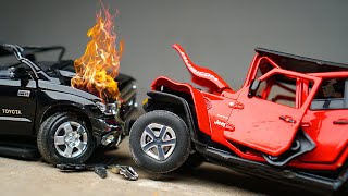 Toyota Tundra VS Jeep Wrangler / Thar Crash Test | Cars Destruction in Slow Motion