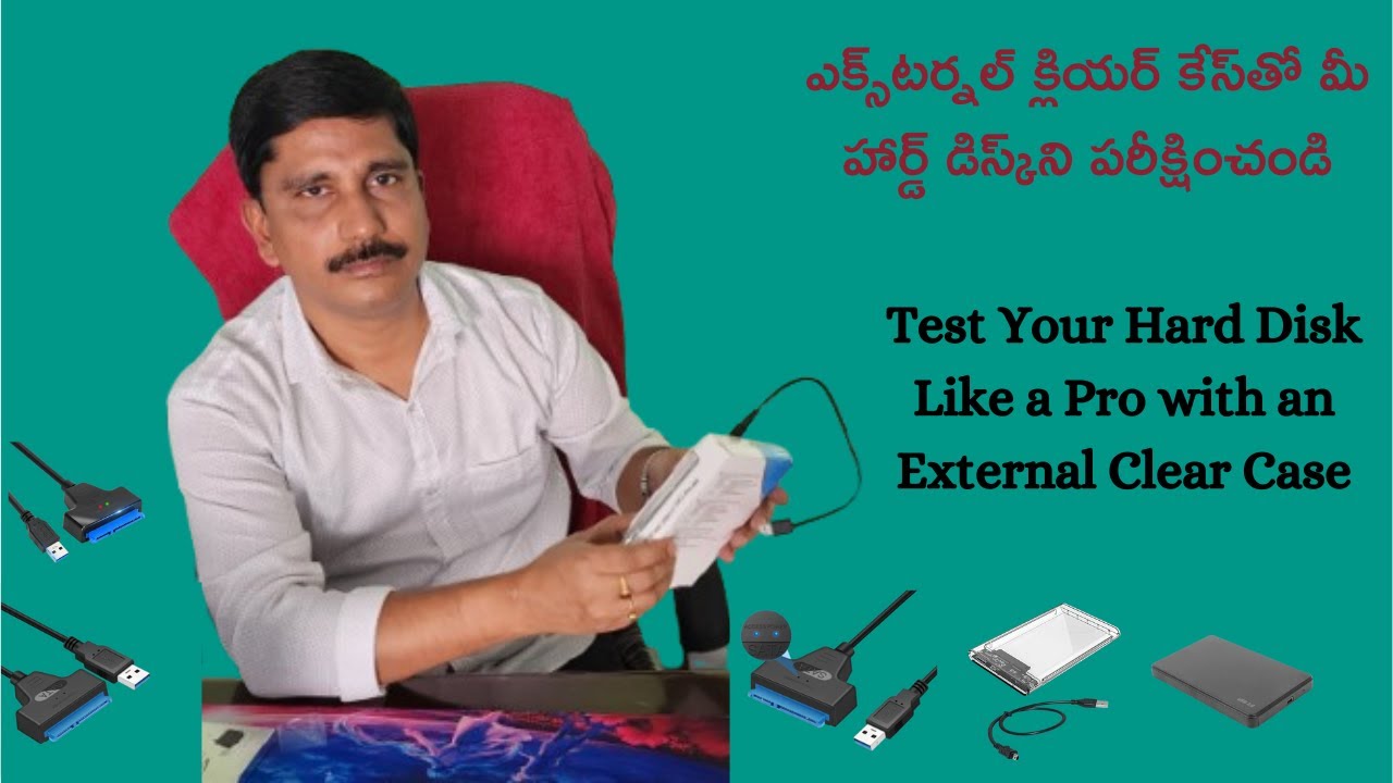 "Crystal Clear Testing: Hard Disk Diagnostics with a Transparent Case!" for Unboxing