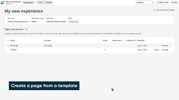 UI Builder | Create a page from a template