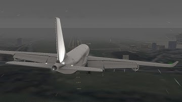 A340 Crosswind + Turbulence Autopilot landing