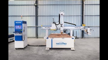 TechPro ATC CNC Router 1530T 4axis Machined Wooden Door Display with Saw Blade