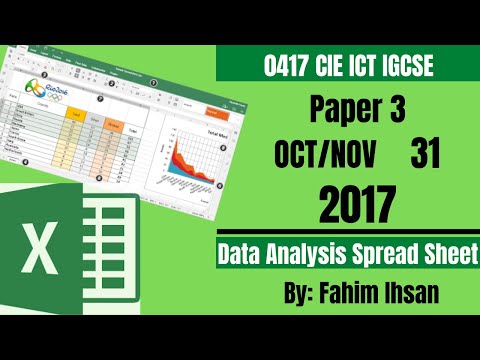 Igcse Ict 0417P312017 October - November Spread Sheet