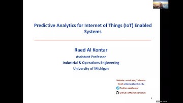 Predictive Analytics for Internet of Things (IoT) Enabled Systems