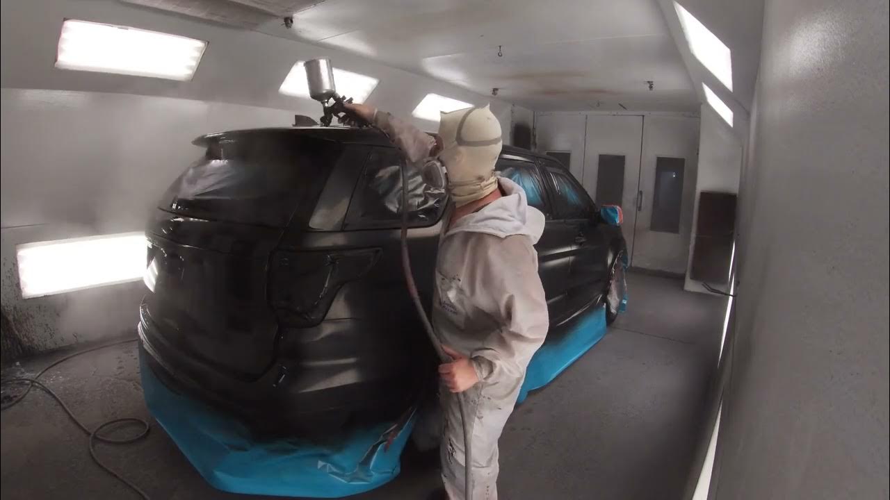 Maaco base coat clear coat paint job black ford explorer YouTube