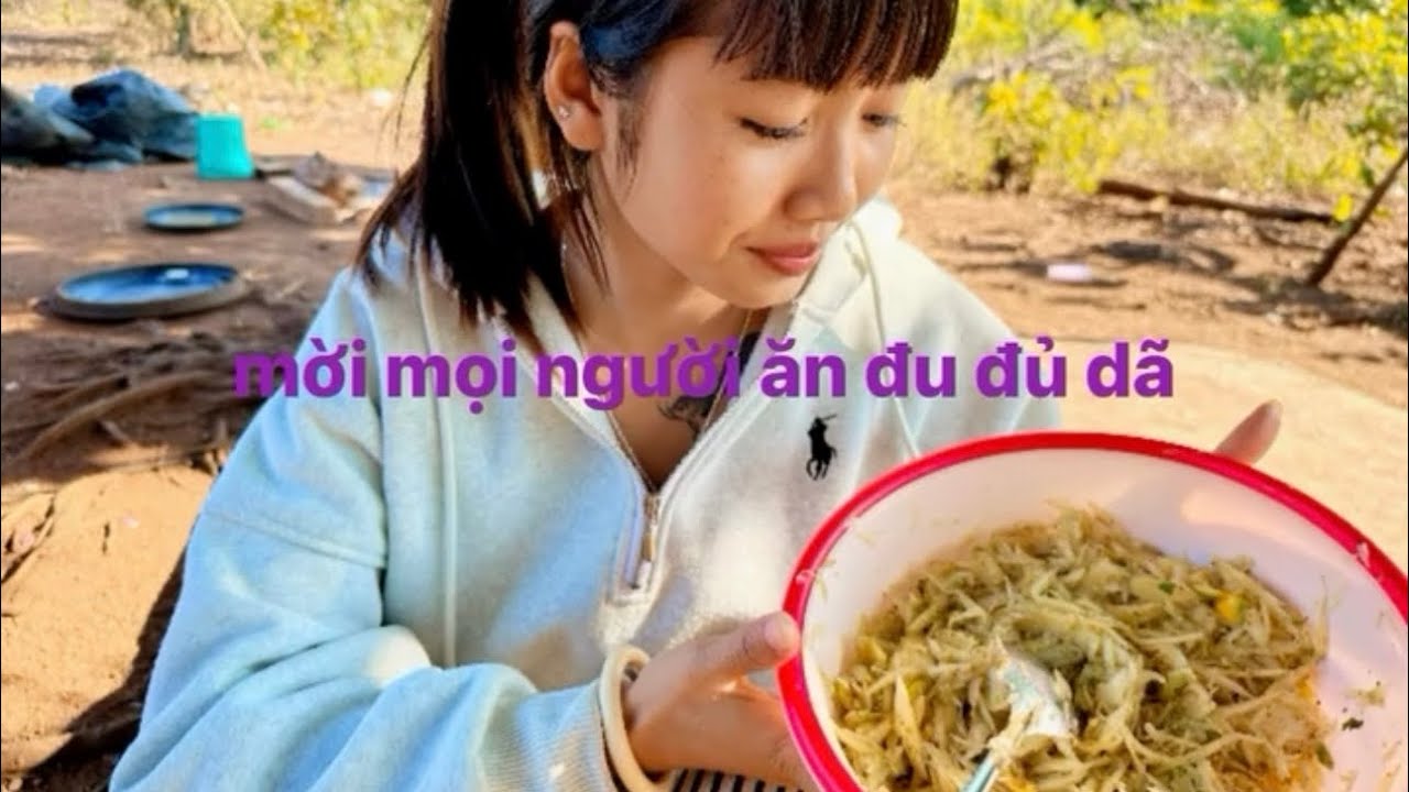 hai mẹ con minh sẽ làm chua đu đủ sẽ thế như nào lBố H Mân Vlog