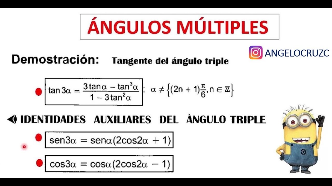 Tangente Del Ángulo Triple Identidades Auxiliares Del Seno Y Coseno