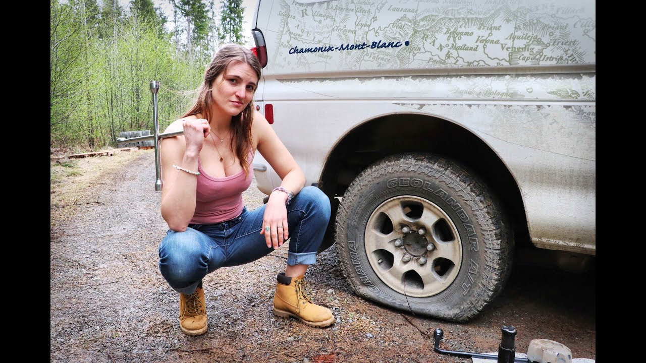 She Got A Flat Tire Building An Off Grid Yurt In The Wilderness YouTube