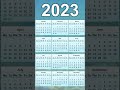 2023 Calendar & Monthly View π