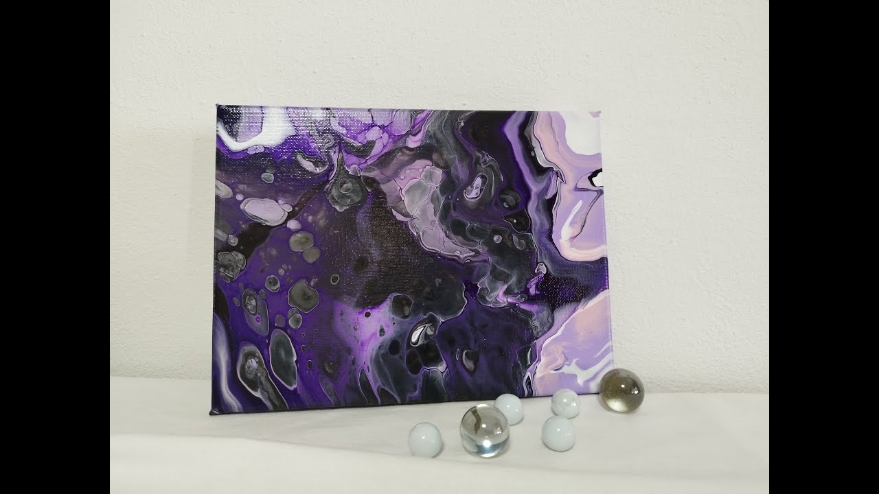 💜🤍🖤 Fluid Art | Acrylic Pouring | Open cup technique 🖤🤍💜 - YouTube