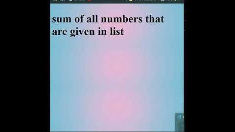 #shorts #Programming #python exercise return sum of a list  using a function in python