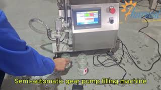 Semi-Automatic Servo Gear Pump Filling Machine for Liquids & Pastes, Glass Bottle Filler Equipment