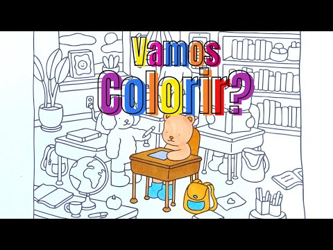 Colorindo Livro Bobbie Goods Rosa🧸📖Amiguinhos ursos na sala de aula🐻📚