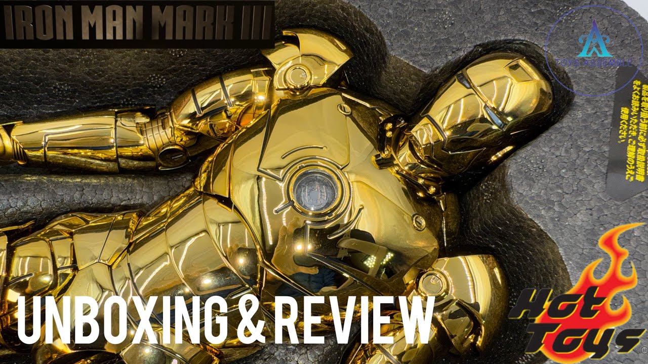 Ep49🔥Hot Toys MMS764D69 Iron Man Mark III Golden Color Version 1/6 scale Collectible Figure UNBOXING