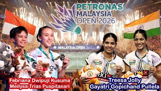 Download Lagu Febriana / Trias Vs Treesa Jolly / Gayatri Gopichand - R32 Malaysia Open 2026 - Bersama Bu Rina MP3