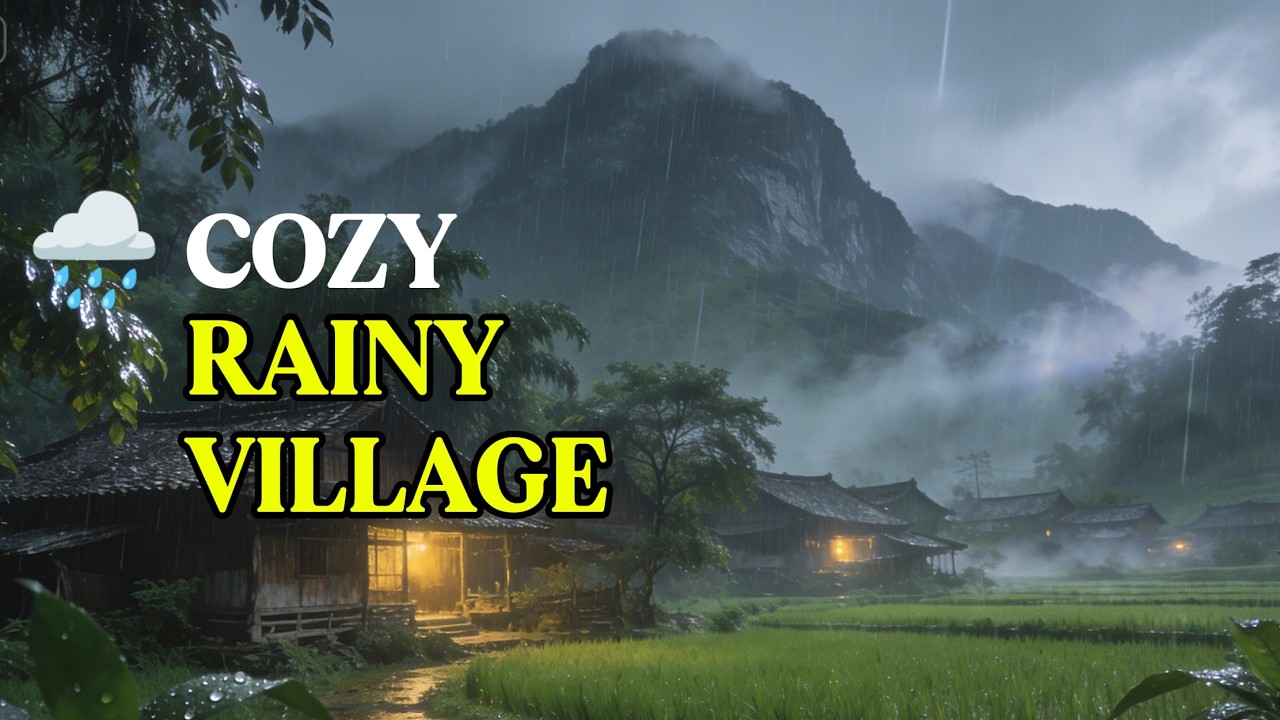 You’ll Instantly Relax — Cozy Rainy Village Night with Mist & Warm Lights 🌧️✨