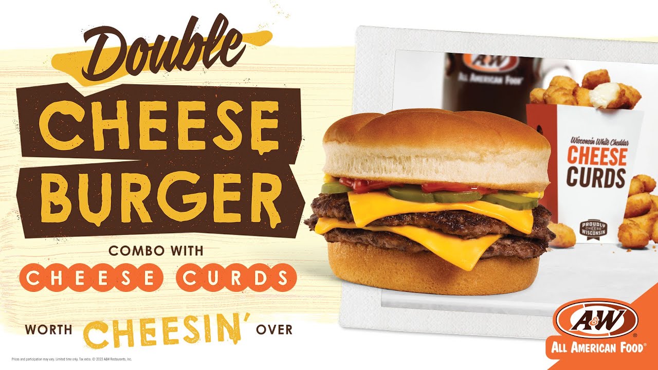 Double Cheeseburger Combo with Cheese Curds A&W Restaurants YouTube
