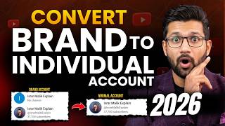 Brand Account to INDIVIDUAL Account | How to Convert YouTube Brand Account to Personal Account