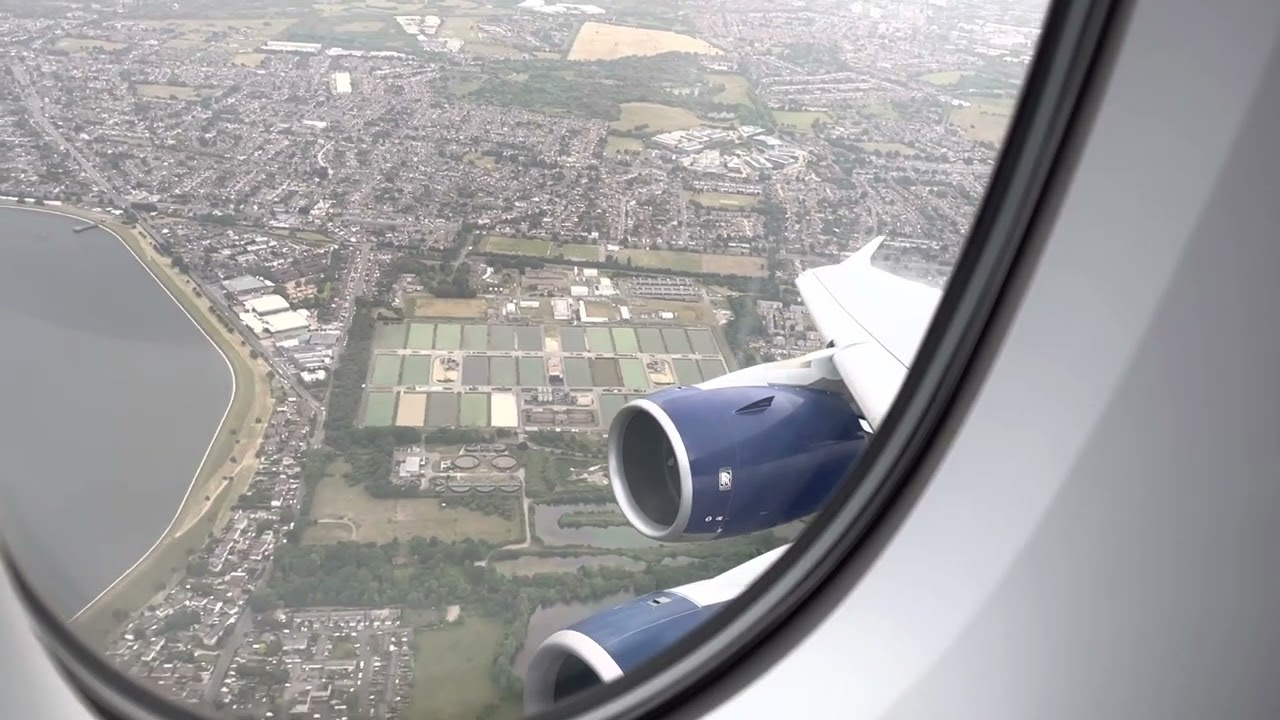 British Airways A380 take off from Heathrow