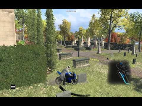 Watch dogs funny moment with bike 180deg (glitch) rotation :D