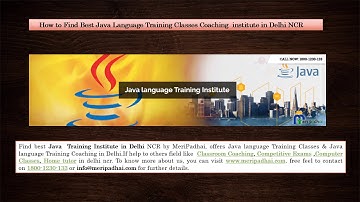 Best Java Training Institute In Delhi NCR| Call - 1800-1230-133