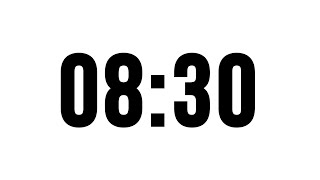 8 Minute 30 Second Timer Without Music, Simple Countdown With Alarm At The End