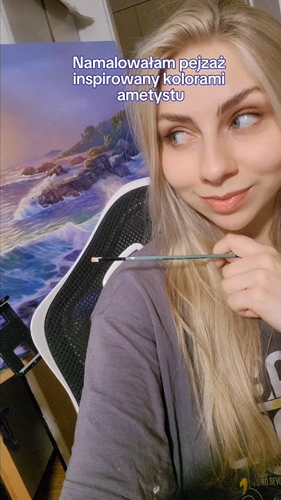 Pejzaż inspirowany kolorami ametystu. 💜 #art #oilpainting - YouTube