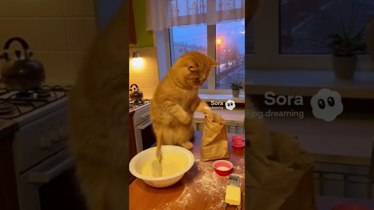 Петербургский кот печёт кексики (AI)