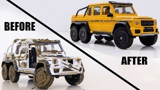 Restoration Damaged Mercedes-Benz G63 6x6 Model Car in 12 Minutes  to yellow Brabus