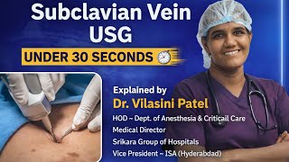 Subclavian Vein USG | Under 30 Seconds ⏱️| Explained By Dr Vilasini Patel | Srikara Hospitals 