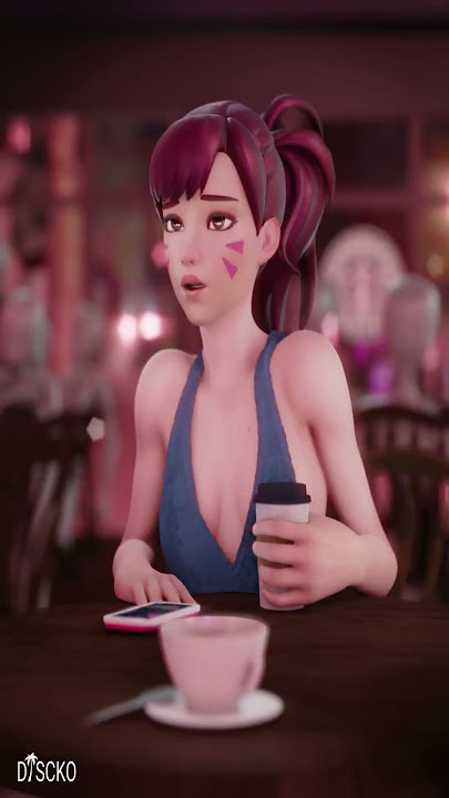 D-VA And Sombra In The Cafe #shorts