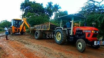Eicher 548 power plus tractor with full loaded trolley pulling | jcb | John Deere tractor power