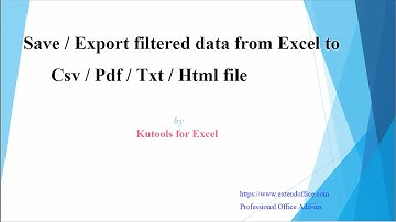 Save / Export only filtered data from Excel to CSV / PDF / TXT / THML file with Kutools for Excel