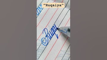 "Ruqaiya" name in cursive handwriting #calligraphy #art #learn #names #cursive #share #shorts #short