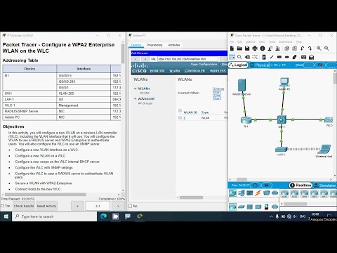 13.3.12 Packet Tracer - Configure a WPA2 Enterprise WLAN on the WLC
