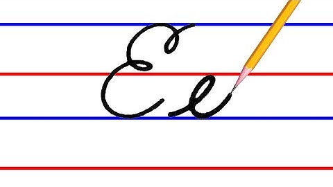 letter E, cursive handwriting practice