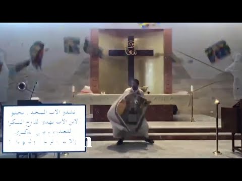 Beirut explosion: priest dodges falling debris as shockwave hits church during mass